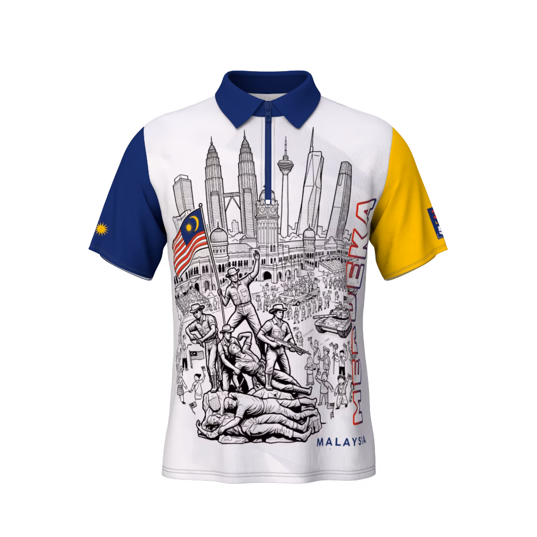 Rekaan Baju Merdeka 2026 - Doodle Merdeka (Depan)